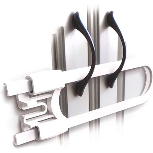 Sliding Cabinet Locks (4-Pack) 8 inch, Multi-Purpose Child Safety Lock by Skyla Homes - No Tools or Drilling Required, Best for Baby Proofing, Strong ABS Free Plastic Knob Cover