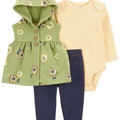 Green/Yellow/Navy Baby 3-Piece Little Vest Set | carters.com