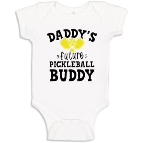 Daddy's Future Pickleball Buddy Baby One Piece or Toddler T-Shirt Pickleball Baby Gift