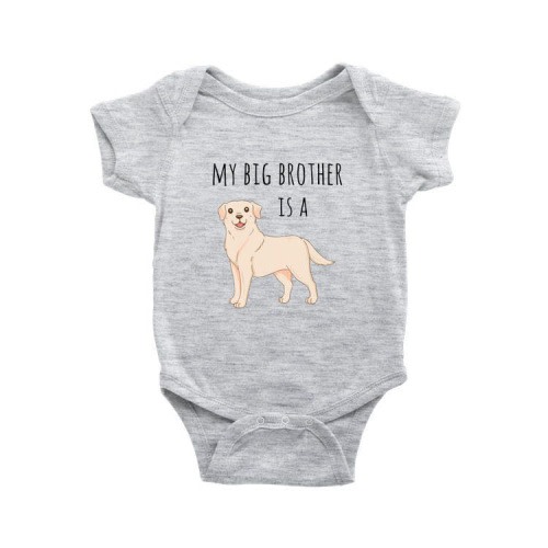 My Big Brother is a Yellow Labrador Retriever Baby Bodysuit Dog Lover Baby Clothes, Baby Boy, Baby Girl Bodysuit, Newborn Baby Shower Gift