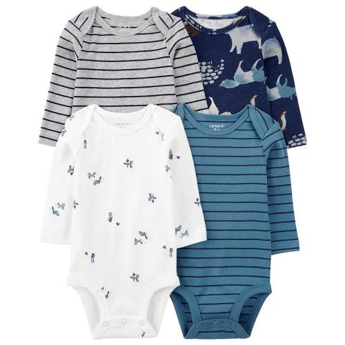 Baby Boy Carter's 4-Pack Long Sleeve Bodysuits