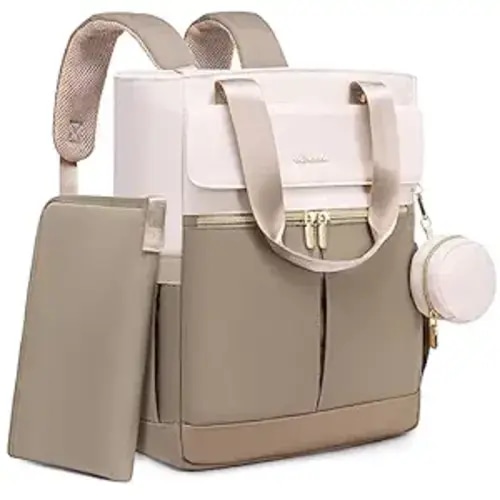 LOVEVOOK Diaper Bag Backpack,Diaper Bag Tote with Insulated Pockets,Baby Bag for Girl Boy with Changing Pad,Large Baby Diaper Bag with Pacifier Case,Anti-Theft Travel Backpack for Women,Coffee-Beige - Coffee-beige - 15.6-Inch