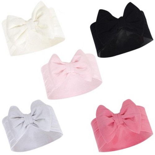 Hudson Baby Infant Girl Headbands 5pk, Cream, 0-24 Months
