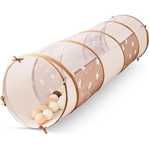 Tiny Land Tunnel Toys for Toddlers, 69" x 18" Baby Tunnel Crawl Indoor, Play Tunnel for Kids to Crawl Through, Pop Up Dog Tunnel, Baby Outdoor Toys