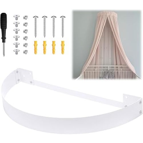 36 Inch DIY Canopy Frame Kit for Rod Pocket Curtains Metal Bed Curtain Kit for Twin to King Size Bed with Instruction Manual Drapery, Panels Not Included