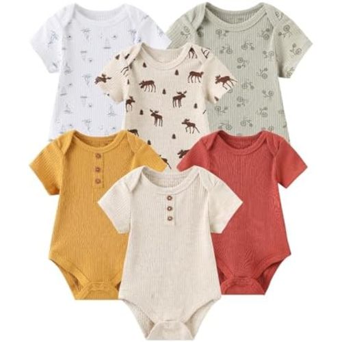 Fashion Baby Boy Girl Bodysuits 6-Pack Casual Cotton Soft Infants Outfit New born Clothes