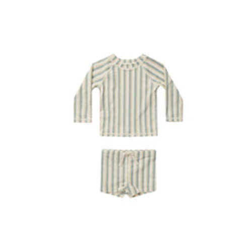 Rylee + Cru Boys Rashgaurd Set, Aqua Stripe – Wild Ivy