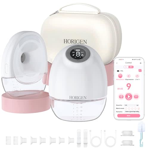 Wearable Breast Pump with APP Control,3 Modes and 9 Levels Wireless Breastfeeding Pump, Portable Breast Pump Hands-Free Contain 15/17/21/25mm Flange, Leak-Proof, Discreet, Quieter