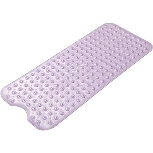 AmazerBath Bath Tub Mat, 40 x 16 Inches Non-Slip Shower Mats with Suction Cups and Drain Holes, Bathtub Mats Bathroom Mats Machine Washable, Clear Purple