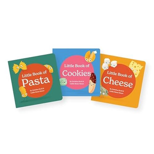 Little Books Culinary Collection Future Foodie 3 Board Book Box Set Pasta Cookies Cheese Phonics and Rhymes Baby Shower Gift 0-12 Months Toddler Book Ages 1-4 Years