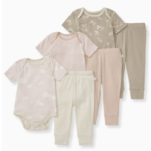 Whimsical Floral Organic Short Sleeve Bodysuit & Pant Set 3 Pack – Burt's Bees Baby