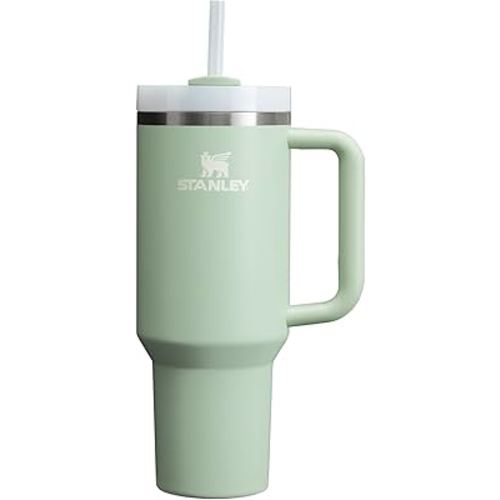 Stanley Quencher H2.0 FlowState Stainless Steel Vacuum Insulated Tumbler with Lid and Straw for Water, Iced Tea or Coffee, Smoothie and More, Matcha Cream, 40oz