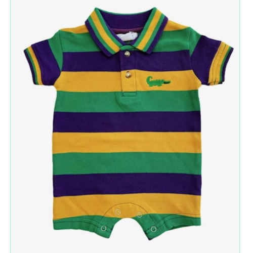 Mardi Gras Polo Shortall - Short Sleeve - ZukaBaby