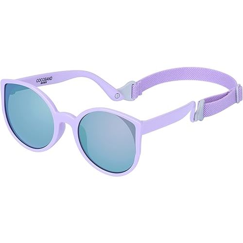 COCOSAND Baby Sunglasses with Strap Polarized Cat Eye UV400 for Infant Toddler Girl 3-24 Months