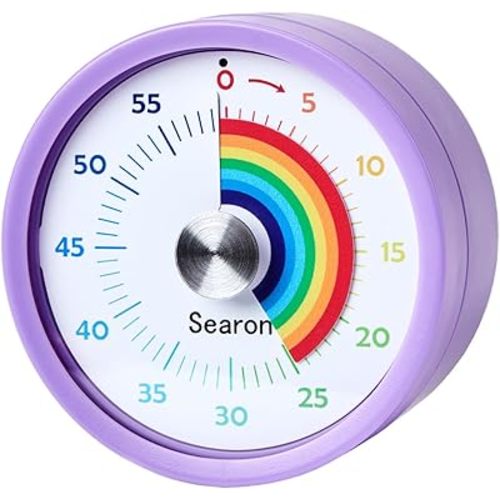 Searon Kitchen Timers for Cooking, Magnetic Visual Timer for Kids Teachers Classroom School ADHD Autism Oven or Adult with Special Needs (Purple)