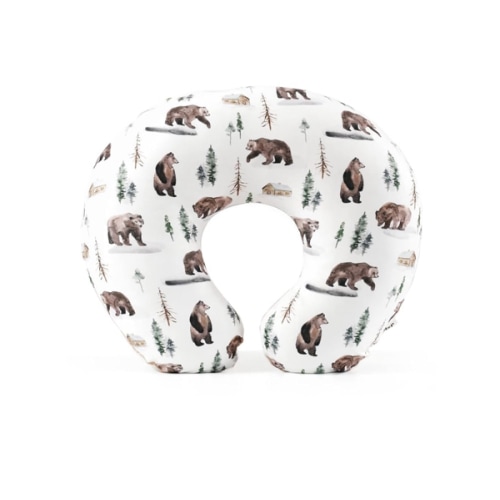 GRSSDER Nursing Pillow Cover Stretchy Minky Removable Nursing Covers for Breastfeeding Pillows, Ultra Soft Comfortable Slipcover for Baby Boy and Girls, Jungle Bear/Rainbow
