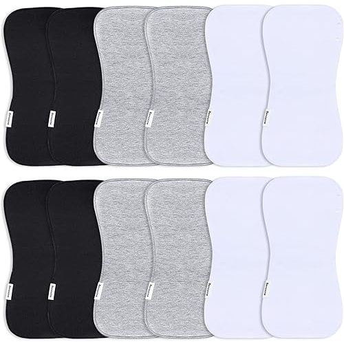 Premium 12-Pack Baby Burp Cloths & Bibs with 2-in-1 Design Large Size and 3-Layer Thickness Organic Cotton Super Absorbent and Soft Burping Rags for Girls and Boys - Ideal Baby Bibs Set for Spit Up