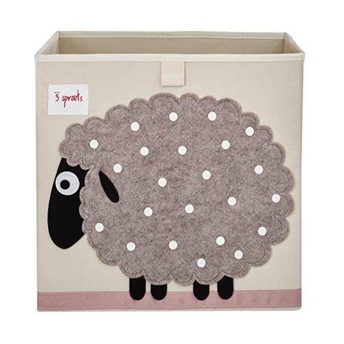 3 Sprouts Toy Storage Organizer: Toy Box Cube Organizer for Playroom, Nursery - Foldable Storage Bin - Sheep