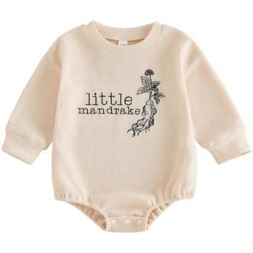 Unisex Baby Boy Girl Fall Outfit Little Mandrake Bodysuit Long Sleeve Bubble Romper Magic Baby Outfit