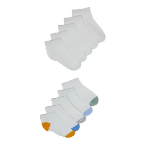 Wonder Nation Baby Low Cut Socks, 10 Pack, 0M- 5T