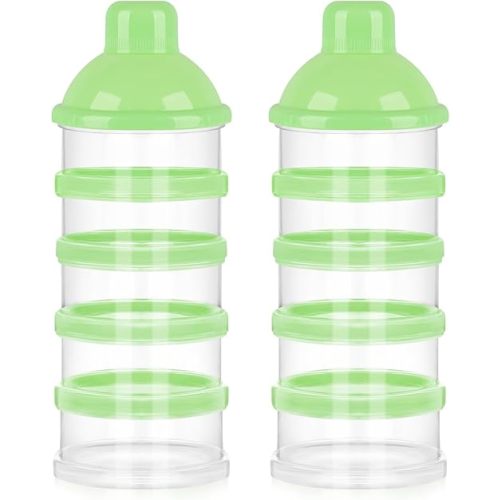 Accmor Formula Dispenser On The Go, 5 Compartments Stackable Formula Container for Travel, Baby Milk Powder Kids Snack Container, BPA Free