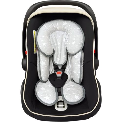 Infant Car Seat Insert, 2 in 1 Reversible Baby Car Seat Head Body Support Cushion Pillow, Carseat Head Support for Newborn, Stroller Cushion Insert for Carseats, Bouncers, Swings