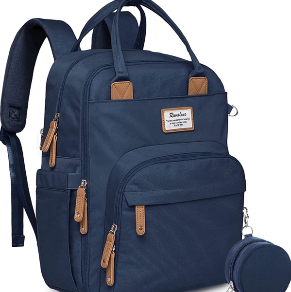 RUVALINO Baby Diaper Bag Backpack with Changing Pad, Peacock Blue