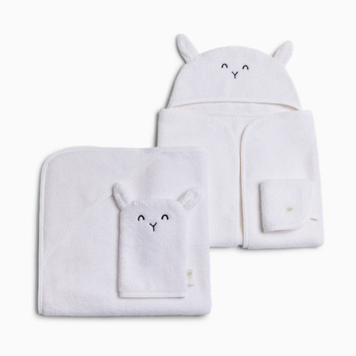 Cozy Critter Organic Cotton Bath Time 4-Piece Set - Lamb