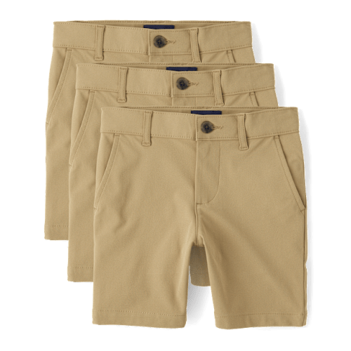 Boys Uniform Quick Dry Chino Shorts 3-Pack - Tan
