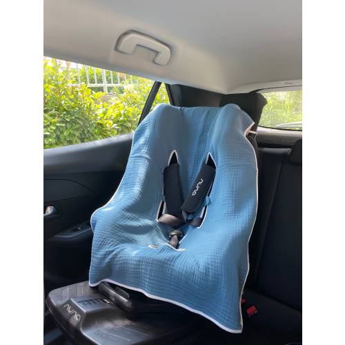 Easy Remove Wash car seat liner 100 muslin cotton - Baby Stroller Cover - Baby car Seat cover- 100% Muslin Cotton -easy remove And wash