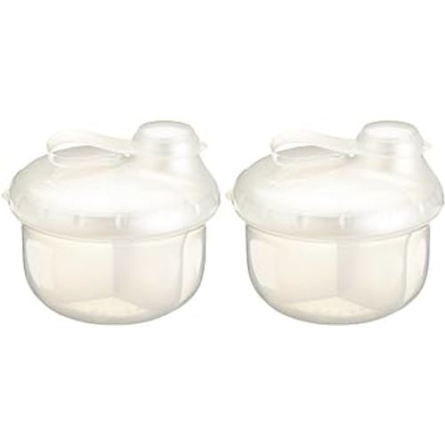 Nuby Milk Powder Dispenser, Colors May Vary, 3 Compartments (Pack of 2)
