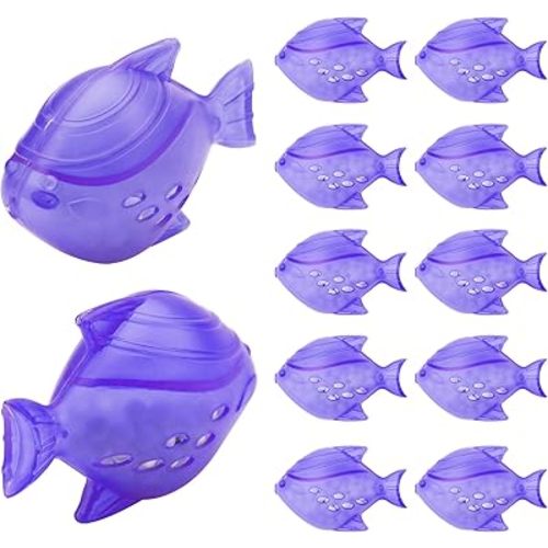 Funmit 12 Pack Universal Humidifier Cleaner Fish Compatible with Almost All Humidifiers and Fish Tanks, Purifies Water, Prevents Hard Water Build-Up, Reduces Scale, Purple
