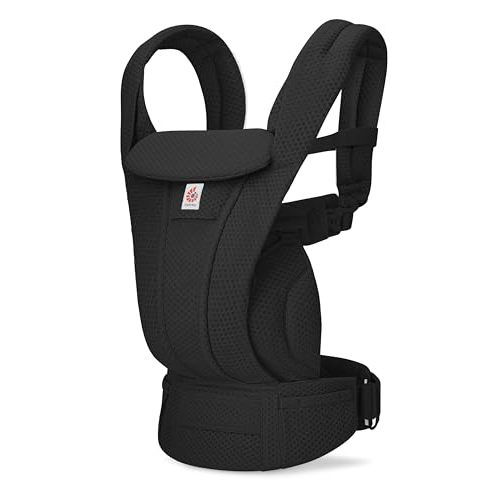 Ergobaby Omni Deluxe Baby Carrier for Newborn to Toddlers 0-48 Months (7-45 lbs) - 4-Position Breathable Mesh Baby Carrier with Ergonomic Support, Storage Pockets, and Sun Hood - Onyx Black