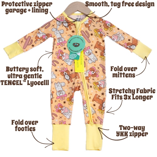 Convertible Zipper Romper - Howdy-Do-Dogs – Bird’s Nest Baby