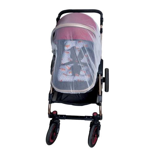 Enovoe Mosquito Net for Baby Stroller and Crib - Durable Mesh Bug Net Cover with Elastic Edge - Fits Strollers, Bassinets, Playards, and Mini Cribs - Travel Essential for Newborns - 63x64-Inch (White)