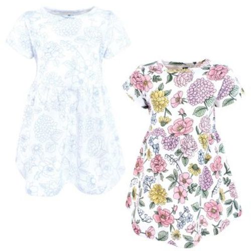 Hudson Baby Infant and Toddler Girls Cotton Dresses, Vintage Blossom, 3-6 Months