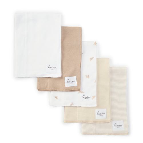 Burt's Bees Baby Golden Bee Burp Cloth Five-Piece Set