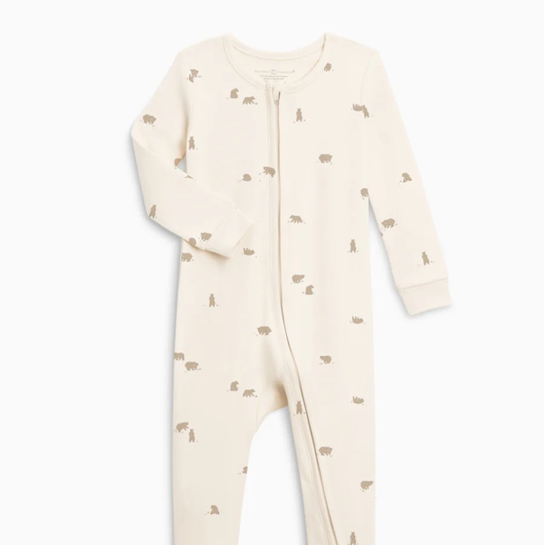 Peyton Zipper Sleeper | Bear / Truffle + Thyme
