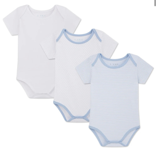 LAKE | Baby | Pima Cotton Pajamas | French Blue Baby Bodysuit Bundle