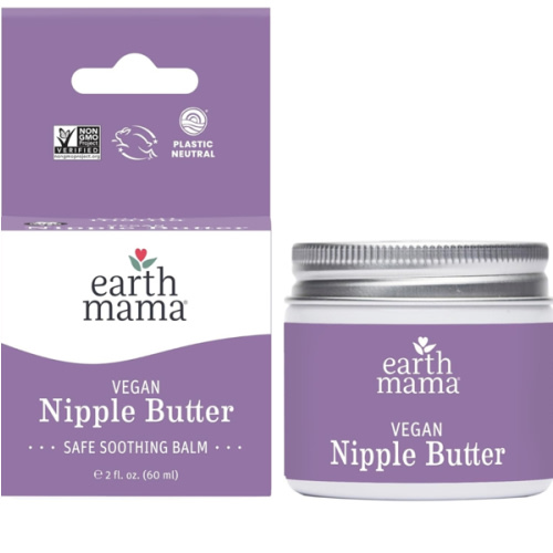 Earth Mama Vegan Nipple Butter | Cruelty-Free Breastfeeding Cream for Nursing Mamas | No Lanolin, 2-Ounce