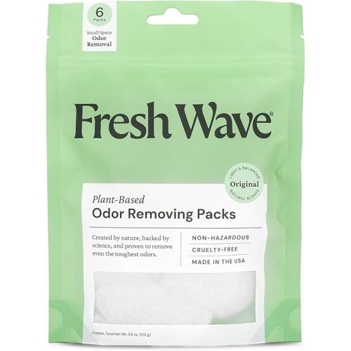 Fresh Wave Odor Eliminating & Deodorizing Packs, Bag of 6 - Safer Odor Relief for Small Spaces, Natural Plant-Based Odor Eliminator, Odor Absorbers for Home