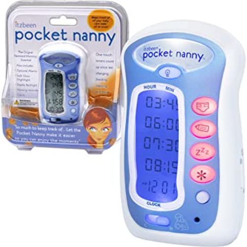 Pocket Nanny - Baby Care Timer, Round The Clock Tracker Includes 4 Different Count up Reminders for Nursing Sleeping Changing & More to Check How Long It's Been- Soft Glow Nightlight for Babies, Kids