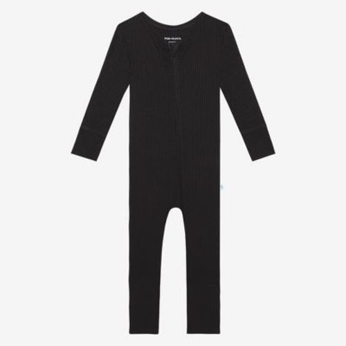 Infant Black Rib Convertible One Piece - Posh Peanut