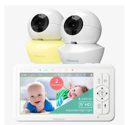 HD Split-Screen Video Baby Monitor - 2 Cameras | Babysense