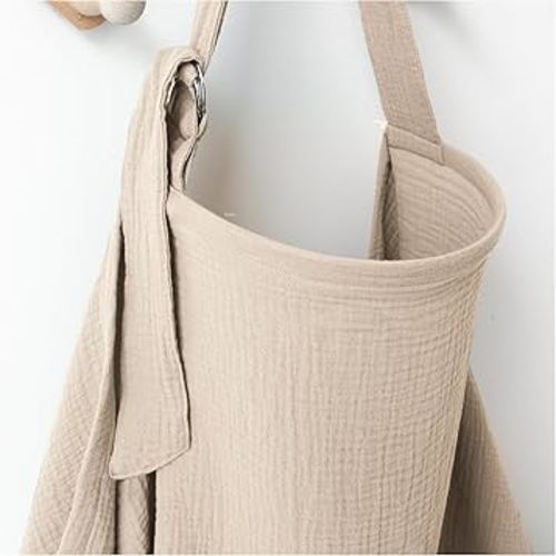 Muslin Nursing Covers for Breastfeeding, Privacy Breast Feeding Cover with Arch Neckline for Mom and Baby, Breathable 100% Cotton Nursing Apron Multi-use Stroller Cover