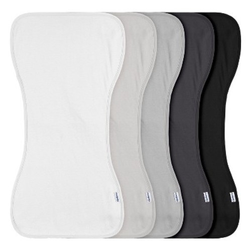 Gerber Baby Neutral Burp Cloths - White Black - One Size Fits Most - 5-Pack