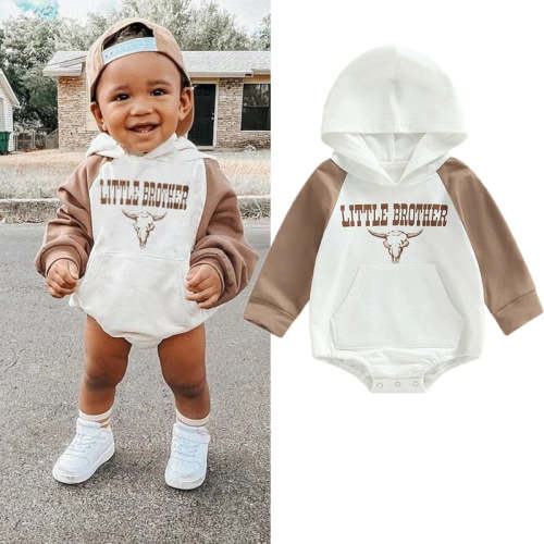 HOODED COW LITTLE BROTHER ONESIE