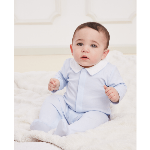 Kissy Blue New Beginnings Footie w/Collar; Size: Newborn