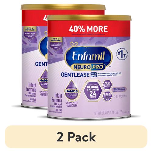 (2 pack) Enfamil NeuroPro Gentlease Powder Baby Formula, For Premium Digestive Support, 27.4 oz Can