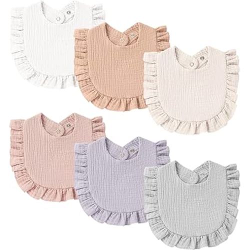 Baby Muslin Bibs Bandana Drool Bibs for Unisex Boys & Girls, Soft and Absorbent Cotton Teething Drooling Bib Set for Newborn Toddler